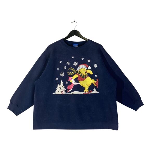 Vintage Disney Winnie the Pooh Christmas Women's Crewneck XL - Picture 1 of 7